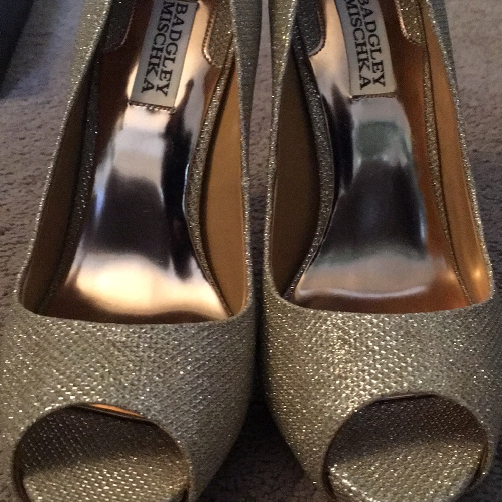 Peep toe sparkle heels
